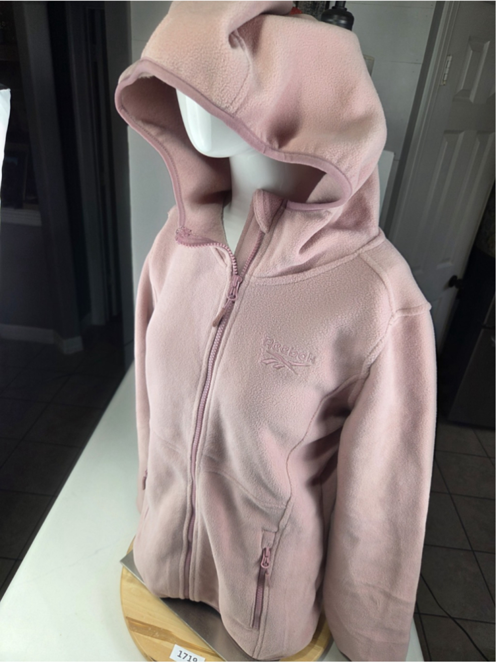 Reebok Women’s Dusty Rose Fleece Full Zip Hooded Jacket Size S NWT #1719